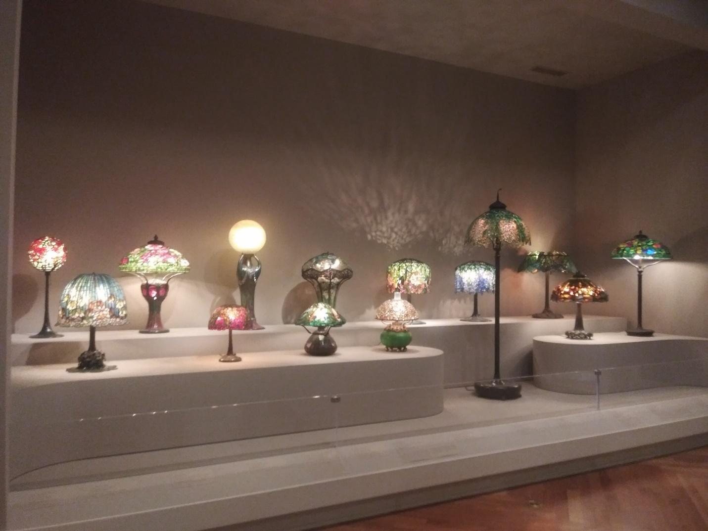 Tiffany Lamps on display the VMFA